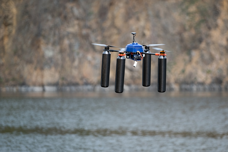 Waterproof Drone landing on boat